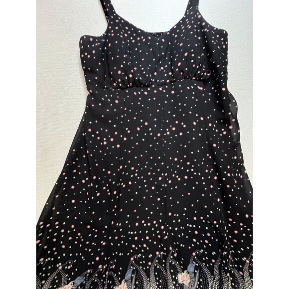 Dressbarn Women's Mini Dress Summer Size 14W Black Floral Sleeveless Stretch - Picture 8 of 14